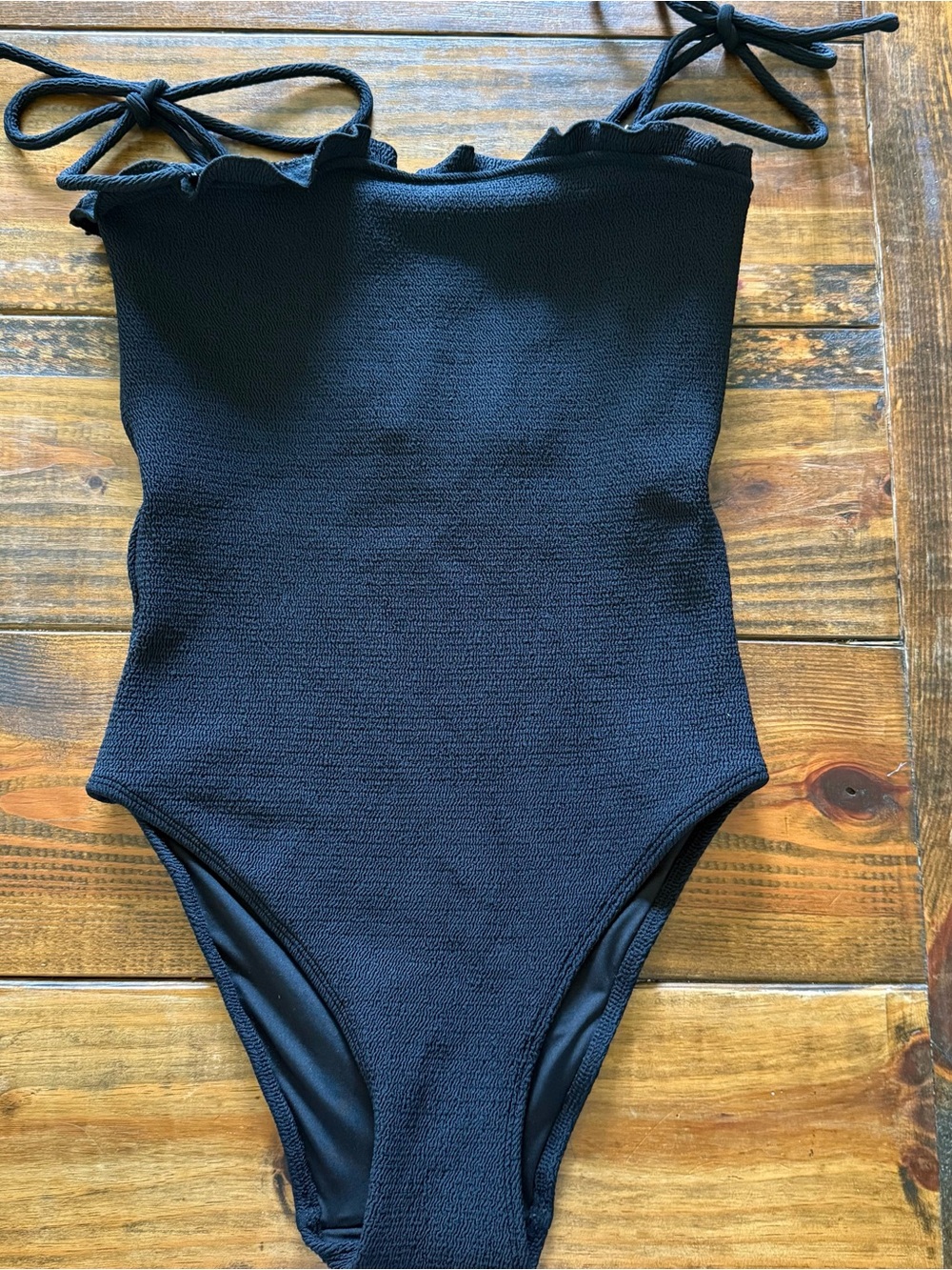 SAINT SOMEBODY Luxury One Piece Swimsuit Adjustable Strap Ruffle Strapless US 8